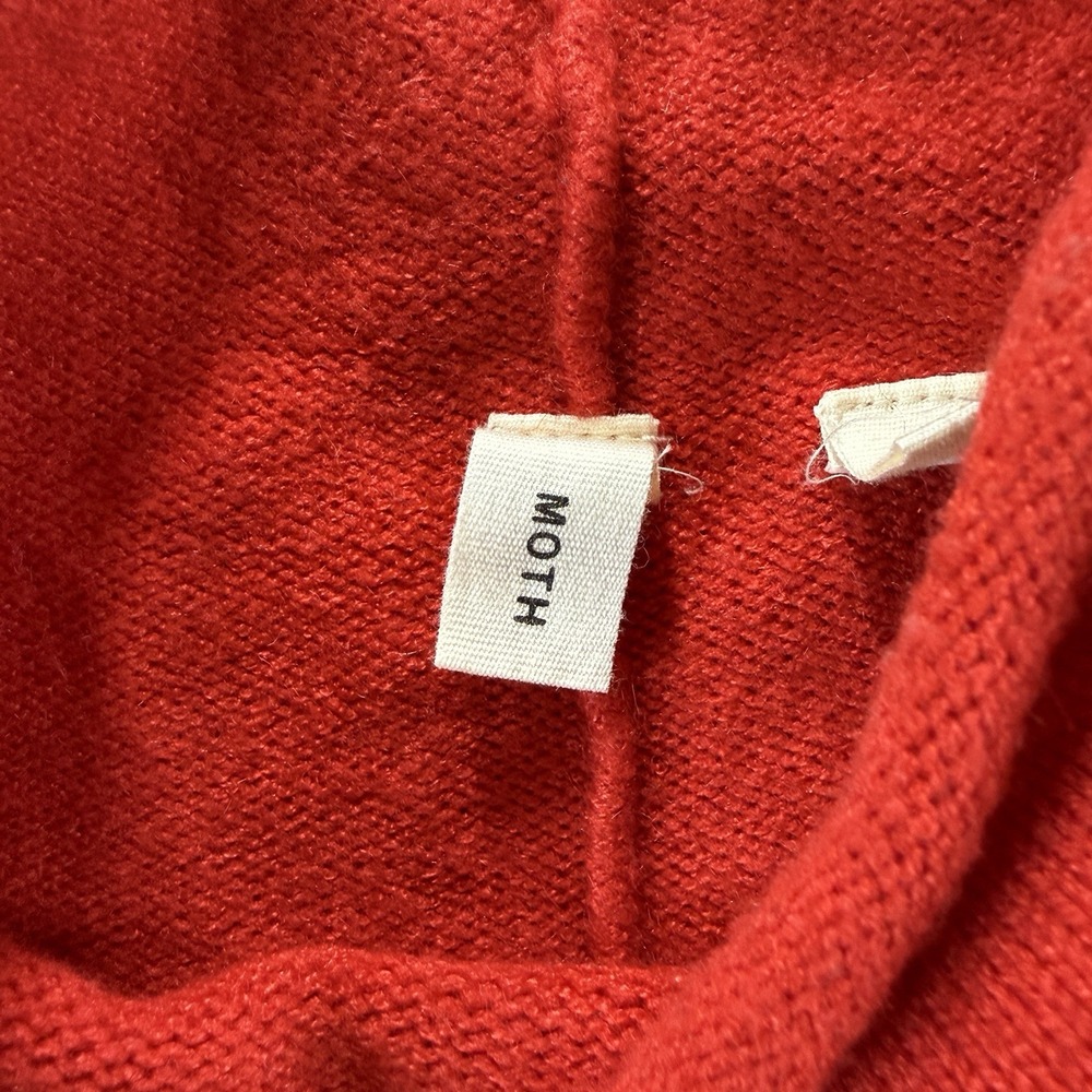 Moth Anthropologie Women's Red Mock Neck Knit Sweater XS Hi Low Hem Fall Style - Picture 2 of 8